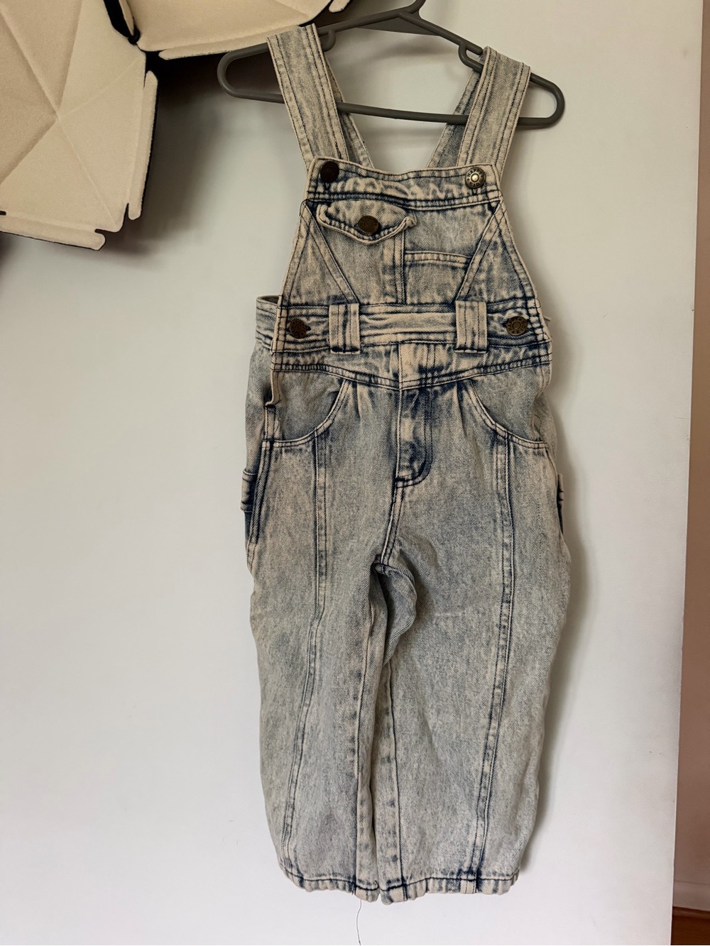 Vintage 1980’s acid wash denim overalls Happy Kids 3T 100% cotton